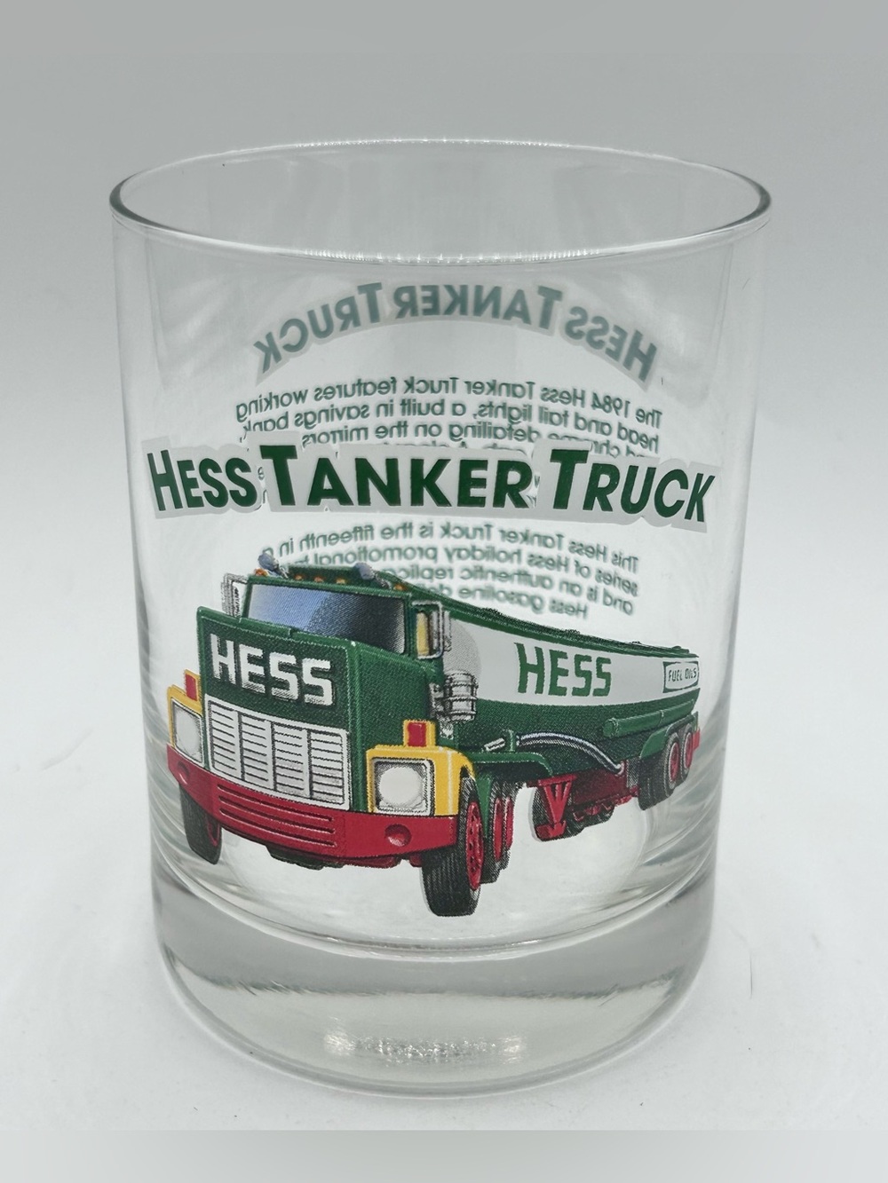 Vintage 1996 Hess Toy Truck Whiskey Glasses Tanker 10 oz